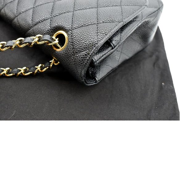 Chanel Jumbo Double Flap Caviar Leather Shoulder Bag - Top Right