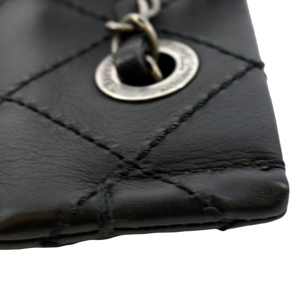 Chanel Stitched CC Pocket Leather Shoulder Bag Black - Top Right