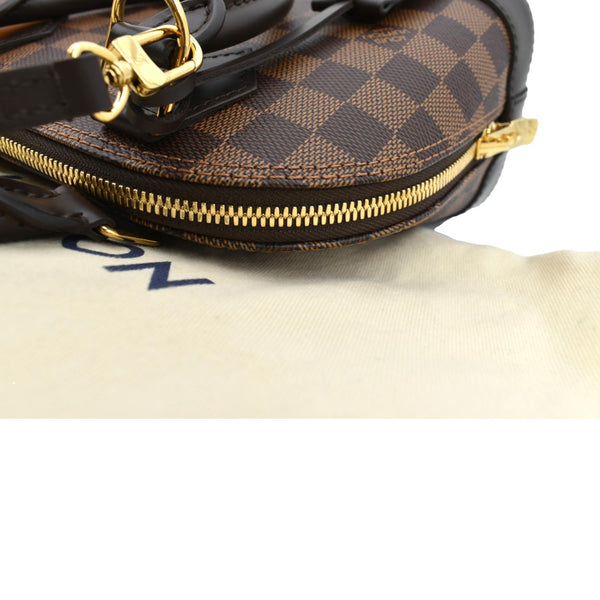 Louis Vuitton Alma BB Damier Ebene Satchel Crossbody Bag - Left Side