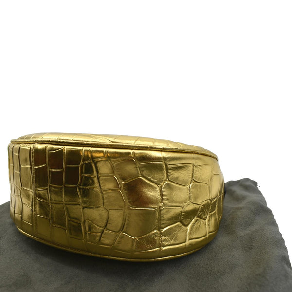 TOM FORD Bianca Mini Metallic Stamped Crocodile Leather Shoulder Bag Gold