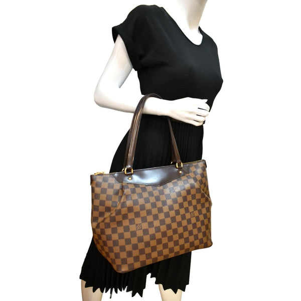 LOUIS VUITTON Westminster GM Damier Ebene Tote Shoulder Bag Brown
