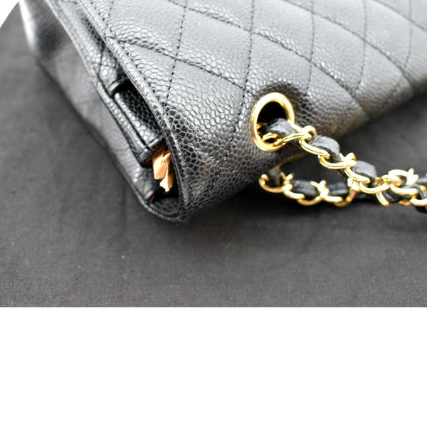 Chanel Jumbo Double Flap Caviar Leather Shoulder Bag - Top Left