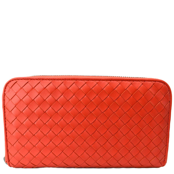 Bottege Veneta Intreccio Leather Zip Around Wallet-DDH