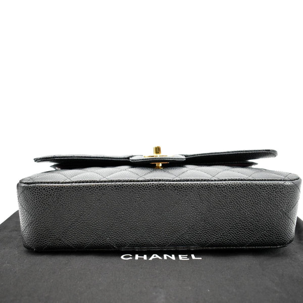 Chanel Jumbo Double Flap Caviar Leather Shoulder Bag - Bottom