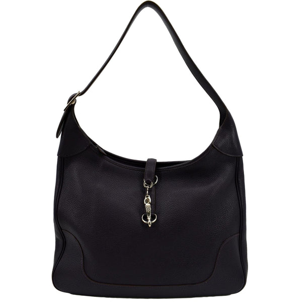 Hermes Trim II 35 Raisin Togo Leather Tote Bag Purple - Full View