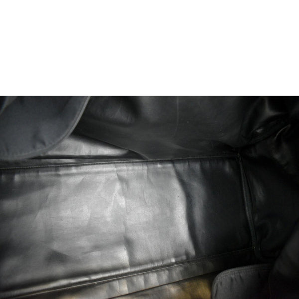 CHANEL Vintage Leather Boston Shoulder Bag Black