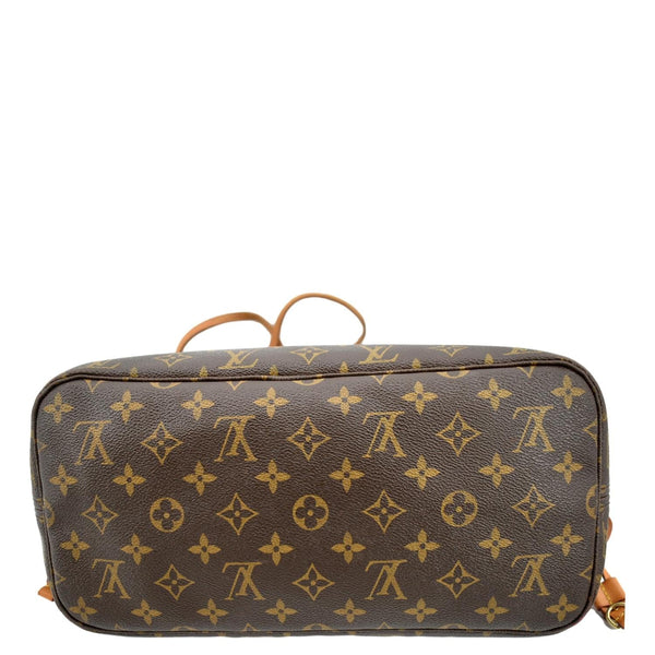 LOUIS VUITTON Neverfull MM Monogram Canvas Tote Bag Brown