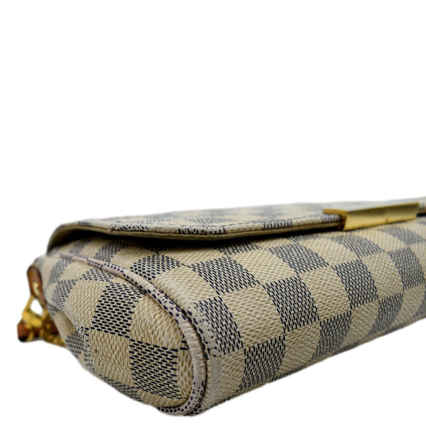 LOUIS VUITTON Favorite MM Damier Azur Crossbody Bag White