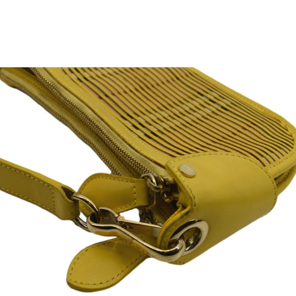 BURBERRY Nova Check Leather Pochette Bag Yellow