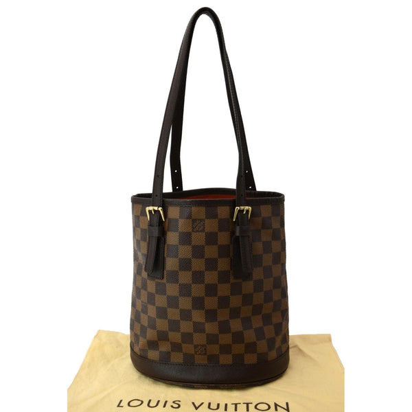 LOUIS VUITTON Marais Bucket Damier Ebene Shoulder Bag Brown