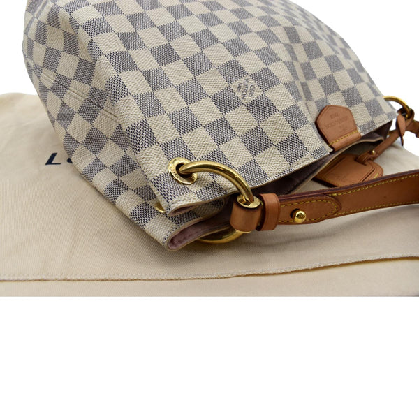 LOUIS VUITTON Graceful PM Damier Azur Hobo Shoulder Bag White