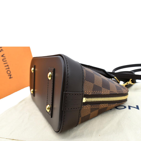 Louis Vuitton Alma BB Damier Ebene Satchel Crossbody Bag - Bottom Right