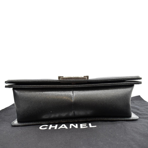 CHANEL Medium Boy Flap Caviar Leather Shoulder Bag Black