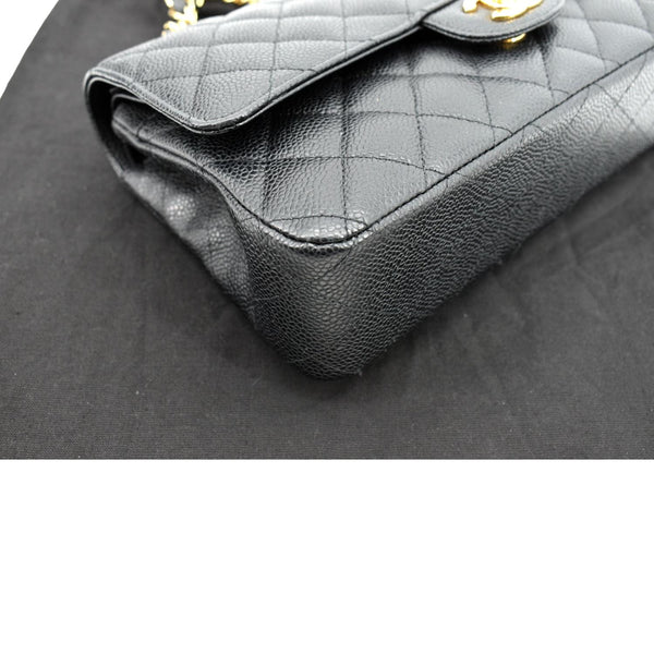 Chanel Jumbo Double Flap Caviar Leather Shoulder Bag - Bottom Left