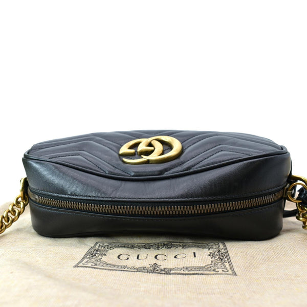 GUCCI GG Marmont Small Matelasse Leather Crossbody Bag Black 447632