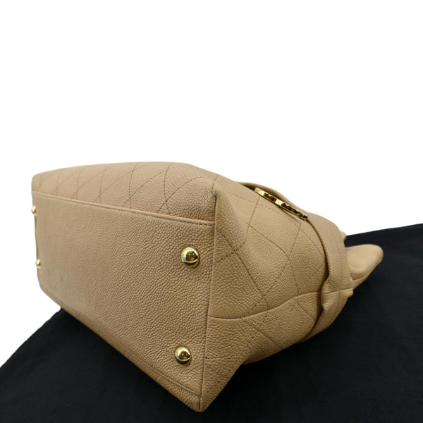 Chanel Zip Carry Grained Calfskin Leather Shopping Tote Bag - Bottom Right