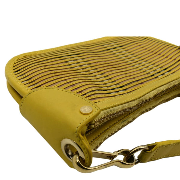 BURBERRY Nova Check Leather Pochette Bag Yellow