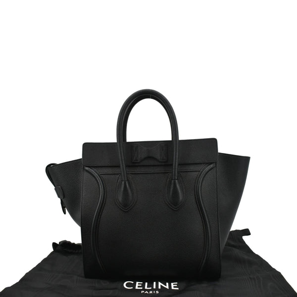 CELINE Drummed Mini Luggage Calfskin Leather Tote Bag Black - Hot Deals