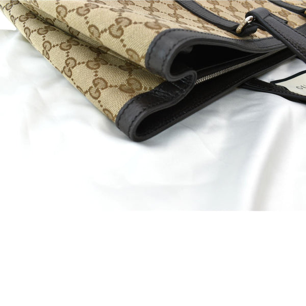 GUCCI GG Supreme Canvas Shopping Tote Bag Beige 449169