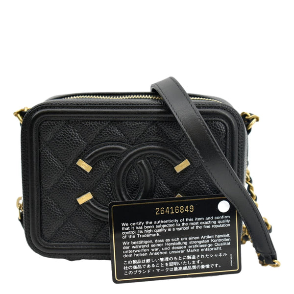 Chanel CC Filigree Vanity Quilted Caviar Shoulder Bag - Product