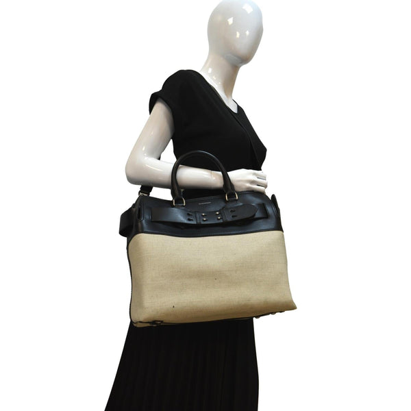 Burberry Medium Smooth Calfskin Canvas Belt Bag Black