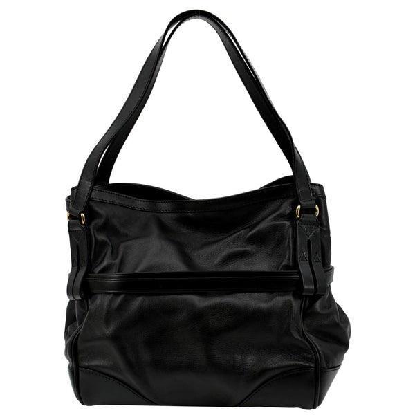 BURBERRY Bridle Lynher Calfskin Leather Tote Shoulder Bag Black