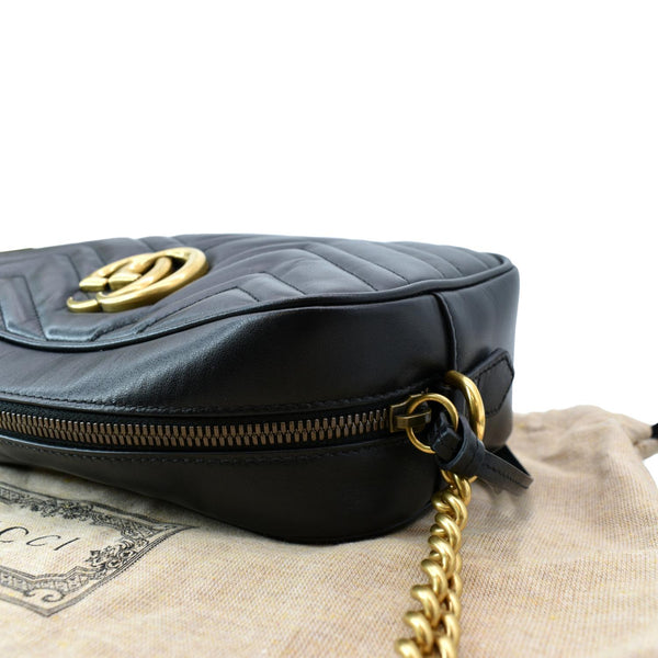 GUCCI GG Marmont Small Matelasse Leather Crossbody Bag Black 447632