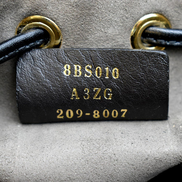 Fendi Mon Tresor Drawstring FF Leather Bucket Bag Black - Serial Number