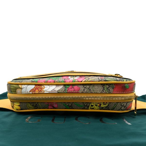 GUCCI Ophidia Flora GG Supreme Canvas Belt Messenger Bag Beige 574796