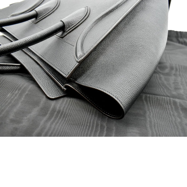 CELINE Drummed Mini Luggage Calfskin Leather Tote Bag Black - Hot Deals