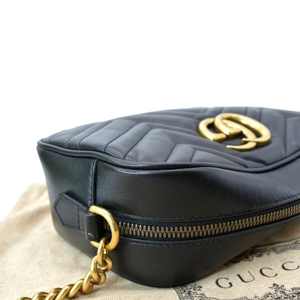 GUCCI GG Marmont Small Matelasse Leather Crossbody Bag Black 447632