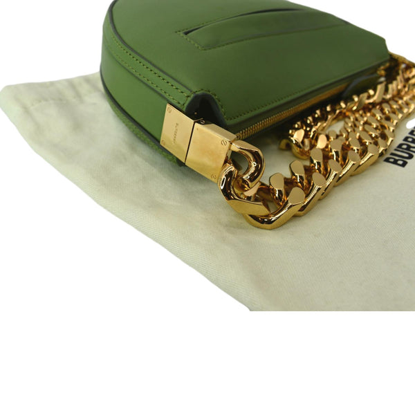 BURBERRY Olympia Mini Leather Chain Shoulder Bag Green