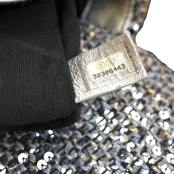CHANEL 19 Flap Medium Sequin Shoulder Bag Silver