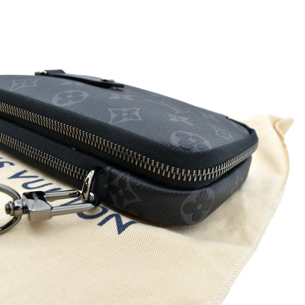 Louis Vuitton Double Monogram Eclipse Phone Pouch Black - Left Side