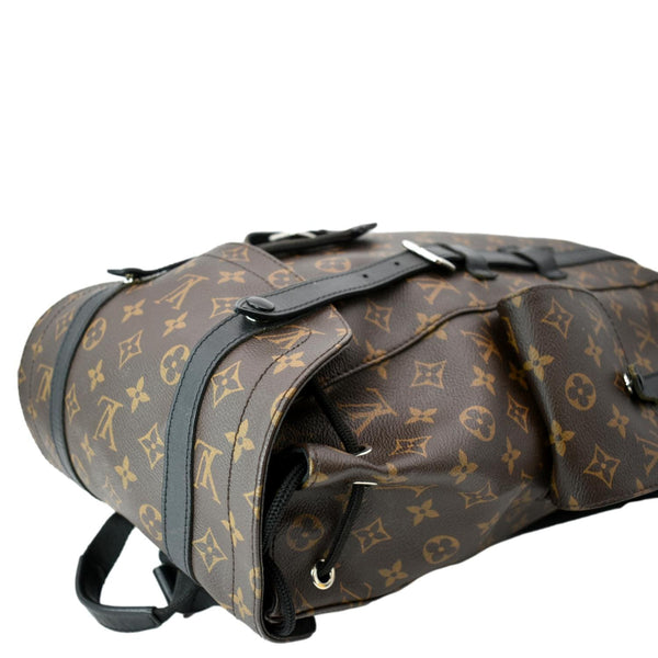 LOUIS VUITTON Christopher Monogram Macassar Canvas Backpack Bag Brown