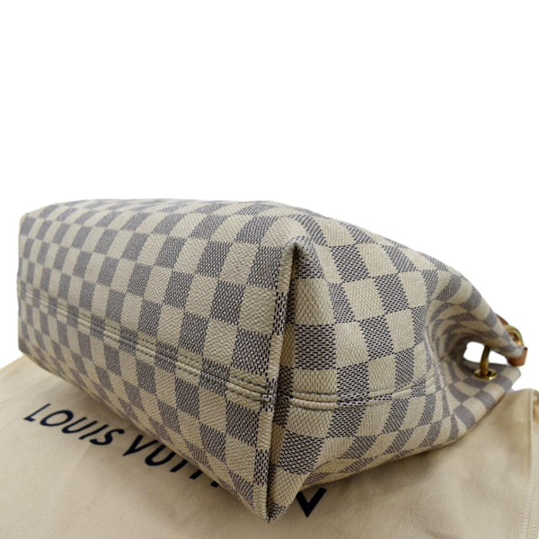 LOUIS VUITTON Graceful PM Damier Azur Hobo Shoulder Bag White