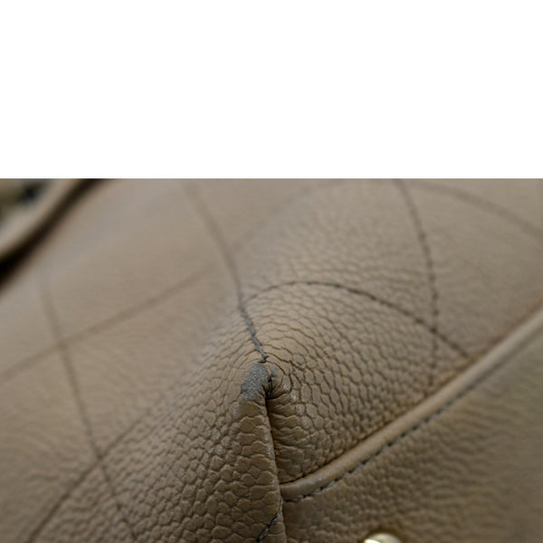 Chanel Zip Carry Grained Calfskin Leather Shopping Tote Bag - Minor Fault