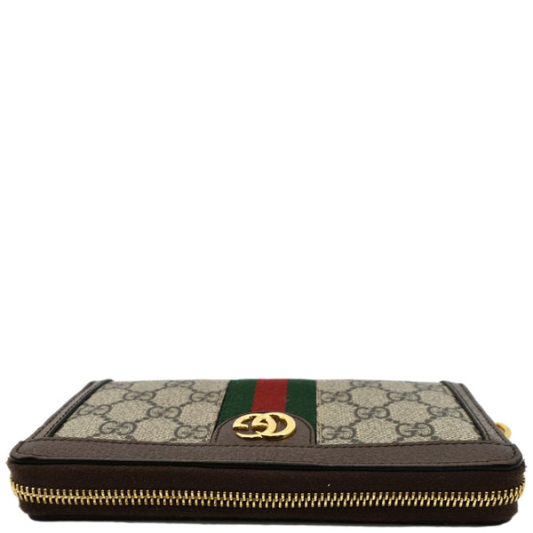 GUCCI Ophidia GG Continental Supreme Canvas Zip Around Wallet Beige 523154