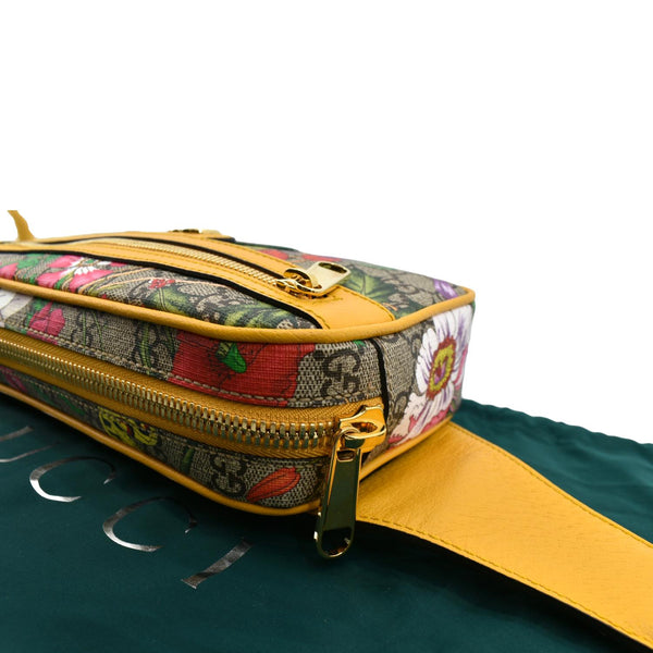 GUCCI Ophidia Flora GG Supreme Canvas Belt Messenger Bag Beige 574796