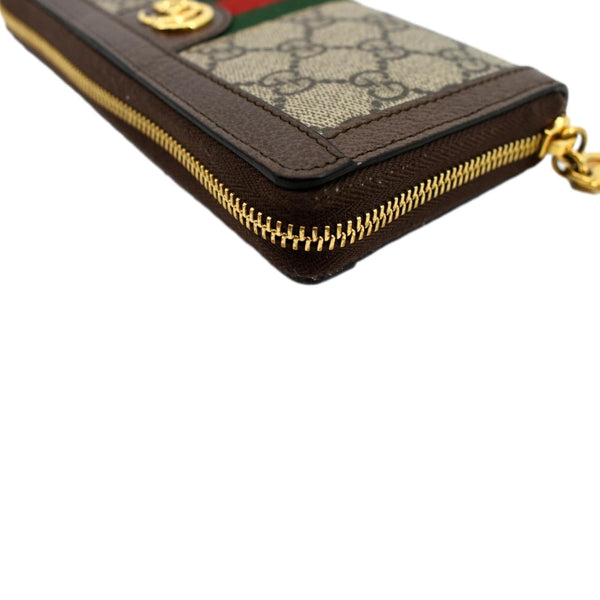 GUCCI Ophidia GG Continental Supreme Canvas Zip Around Wallet Beige 523154