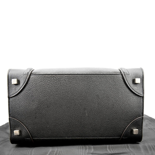 CELINE Drummed Mini Luggage Calfskin Leather Tote Bag Black - Hot Deals