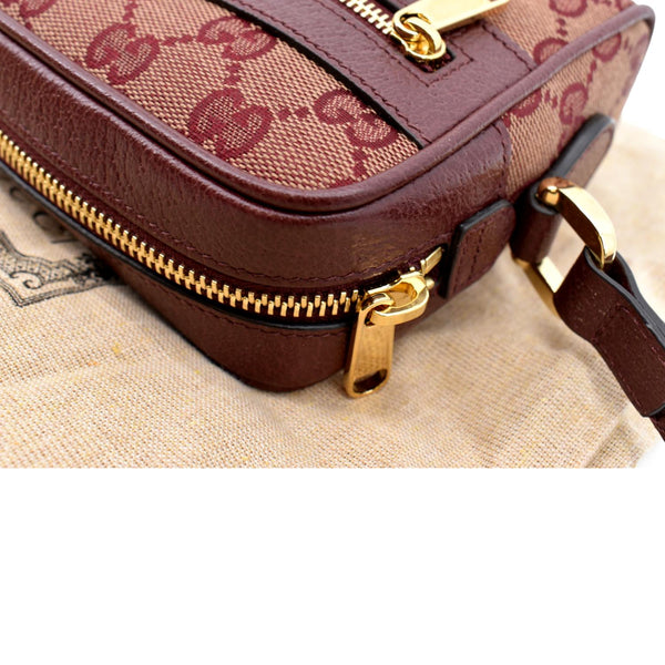 Gucci Ophidia GG Supreme Mini Crossbody Bag in Red-Top Left