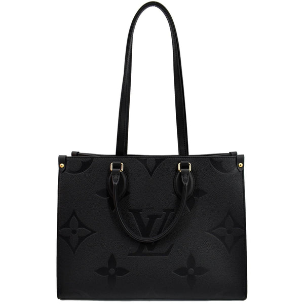 LOUIS VUITTON Onthego MM Monogram Empreinte Leather Shoulder Bag Black