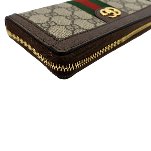 GUCCI Ophidia GG Continental Supreme Canvas Zip Around Wallet Beige 523154