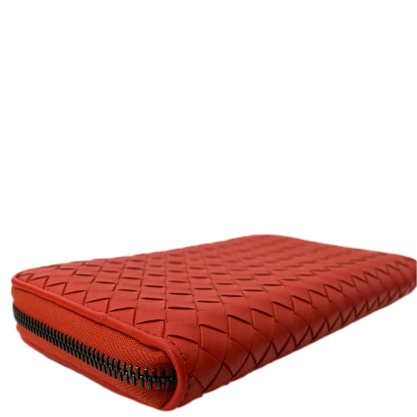 Bottege Veneta Intreccio Leather Zip Around Wallet-DDH