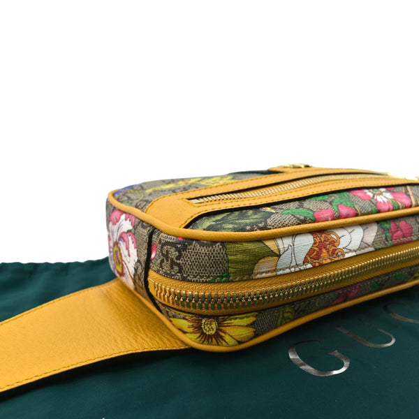 GUCCI Ophidia Flora GG Supreme Canvas Belt Messenger Bag Beige 574796