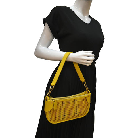 BURBERRY Nova Check Leather Pochette Bag Yellow