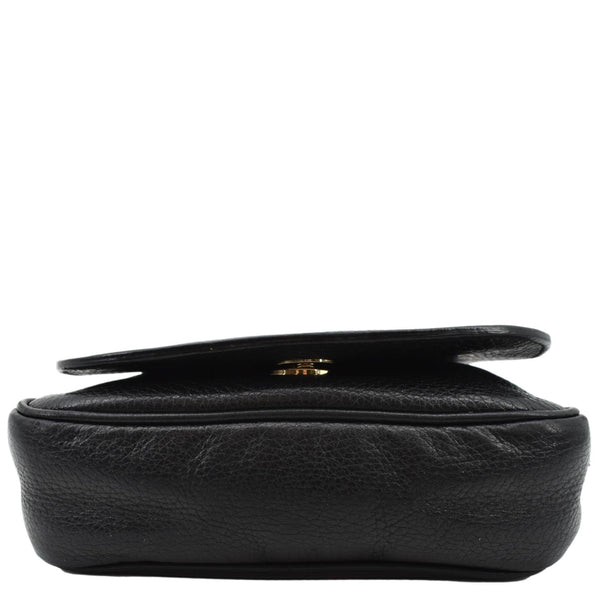 GUCCI GG Soho Pebbled Leather Chain Crossbody Bag Black 323190