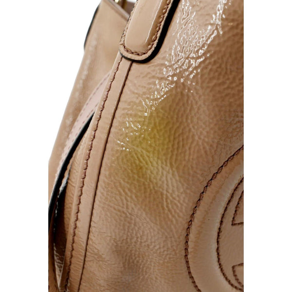 GUCCI Soho Small Patent Leather Shoulder Bag Neutral 336751