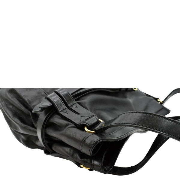 BURBERRY Bridle Lynher Calfskin Leather Tote Shoulder Bag Black